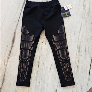 GAP Boys Black Leggings with Metallic Graphic Panels